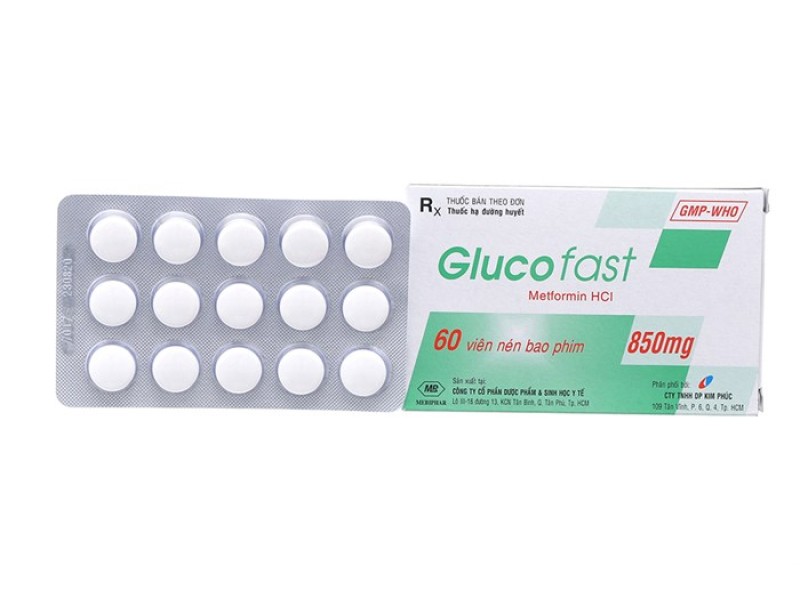 Thuốc trị bệnh tiểu đường Glucofast 850mg (4 vỉ x 15 viên/hộp)