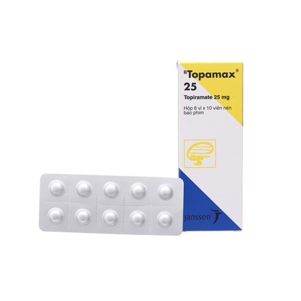 Thuốc trị động kinh, đau nửa đầu Topamax 25mg (6 vỉ x 10 viên/hộp)