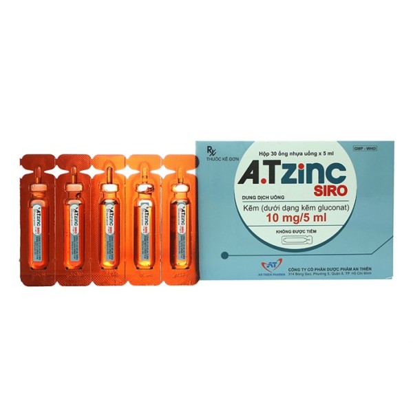 Dung dịch uống bổ sung kẽm A.T Zinc 5ml (30 ống/hộp)