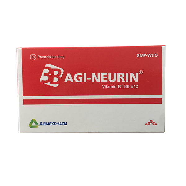 Thuốc bổ sung vitamin B1, B6, B12 Agi-Neurin (10 vỉ x 10 viên/hộp)