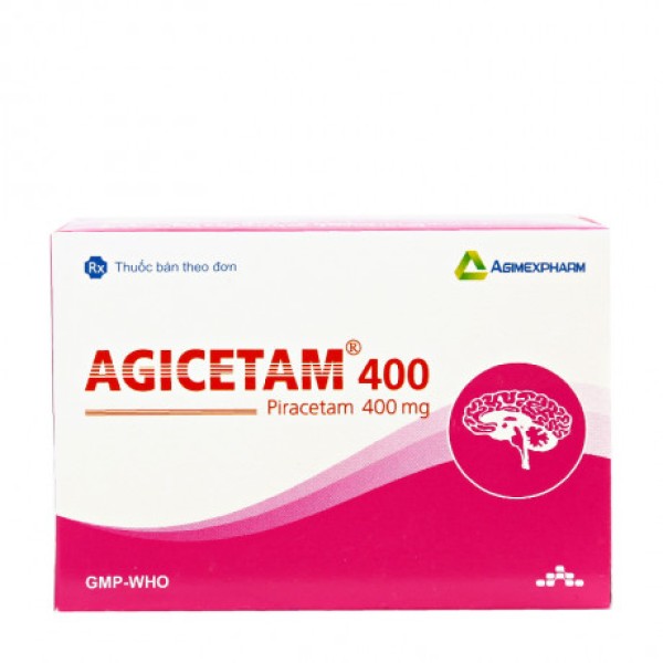 Thuốc điều trị suy giảm trí nhớ Agicetam 400mg (10 vỉ x 10 viên/hộp)