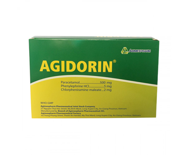 Thuốc trị cảm cúm Agidorin (25 vỉ x 4 viên/hộp)