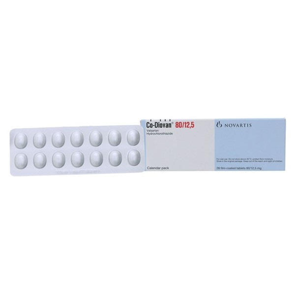 Thuốc trị cao huyết áp Co-Diovan 80mg/12.5mg (2 vỉ x 14 viên/hộp)