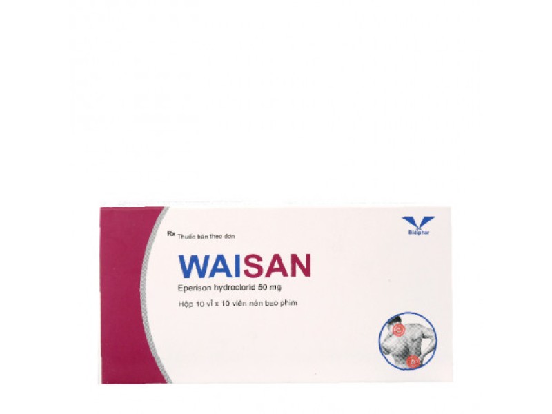 Thuốc giãn cơ Waisan 50mg (10 vỉ x 10 viên/hộp)
