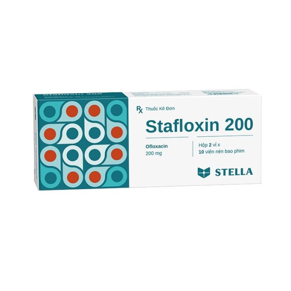 Thuốc kháng sinh Stafloxin 200mg (2 vỉ x 10 viên/hộp)