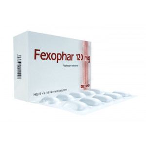 Thuốc điều trị viêm mũi dị ứng & nổi mề đay vô căn mãn tính Fexophar 120mg (5 vỉ x 10 viên/hộp)