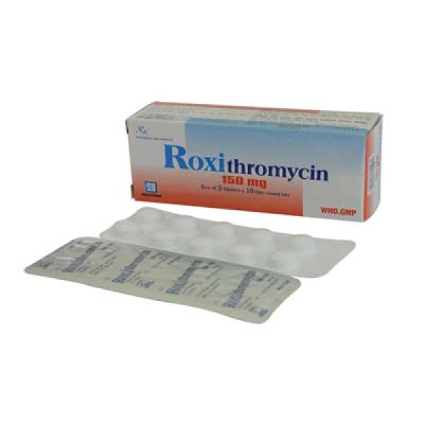 Thuốc kháng sinh Roxithromycin 150mg Nadyphar (5 vỉ x 10 viên/hộp)