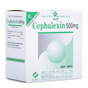Thuốc kháng sinh Cephalexin 500mg Vidipha (10 vỉ x 10 viên/hộp)