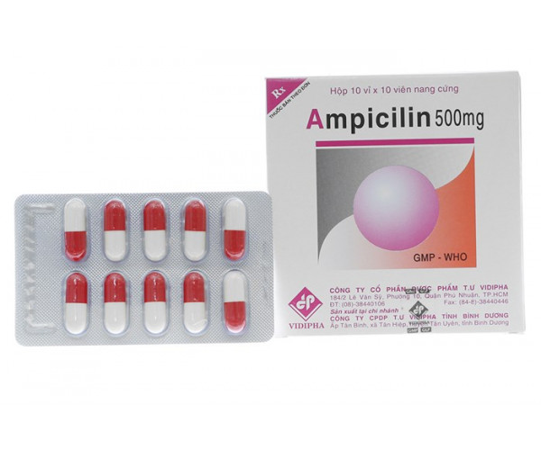 Thuốc kháng sinh Ampicillin 500mg Vidipha (20 vỉ x 10 viên/hộp)