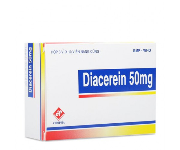 Thuốc trị thoái hóa khớp Diacerein 50mg Vidipha (3 vỉ x 10 viên/hộp)