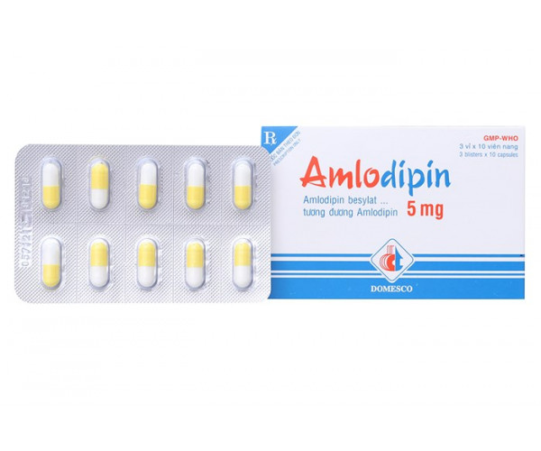 Thuốc trị cao huyết áp Amlodipin DMC 5mg (3 vỉ x 10 viên/hộp)