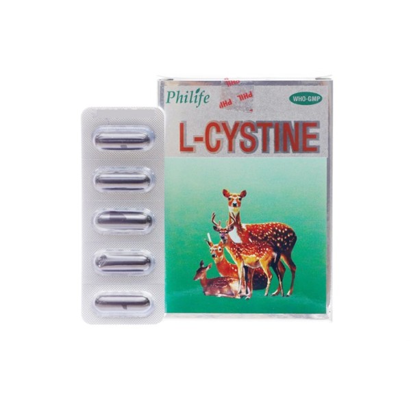 Viên uống làm đẹp da, tóc và móng L-Cystine 500mg Phil (12 vỉ x 5 viên/hộp)