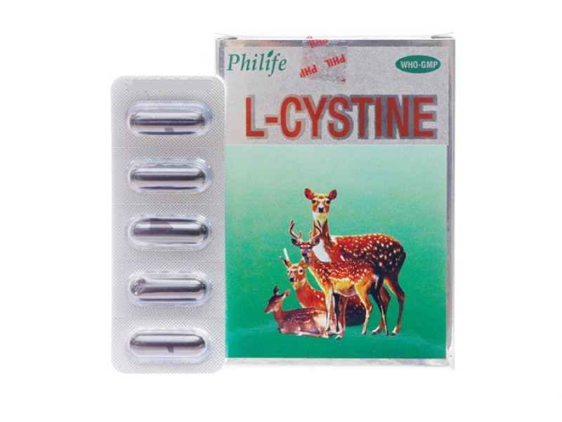 Viên uống làm đẹp da, tóc và móng L-Cystine 500mg Phil (12 vỉ x 5 viên/hộp)