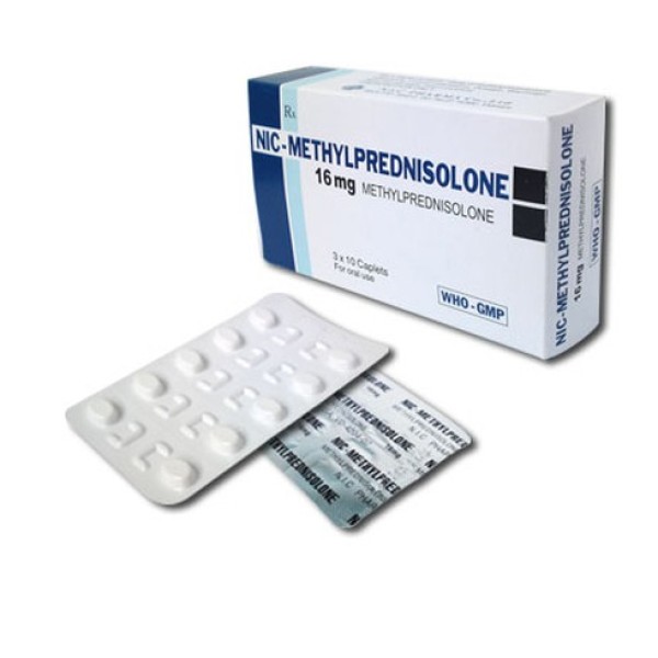Thuốc kháng viêm Methylprednisolone 16mg Nic (3 vỉ x 10 viên/hộp)