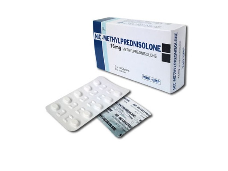 Thuốc kháng viêm Methylprednisolone 16mg Nic (3 vỉ x 10 viên/hộp)