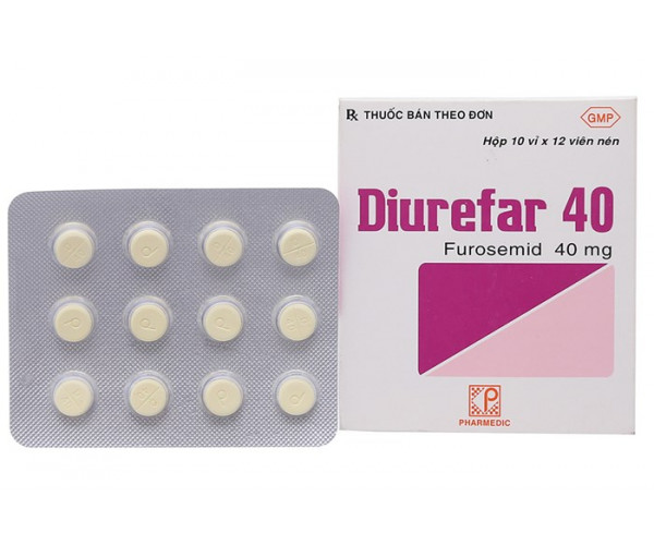 Thuốc lợi tiểu Diurefar 40mg (10 vỉ x 12 viên/hộp)