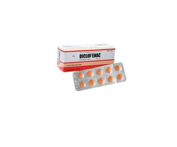 Thuốc giảm đau, kháng viêm Diclofenac DHG 50mg (10 vỉ x 10 viên/hộp)