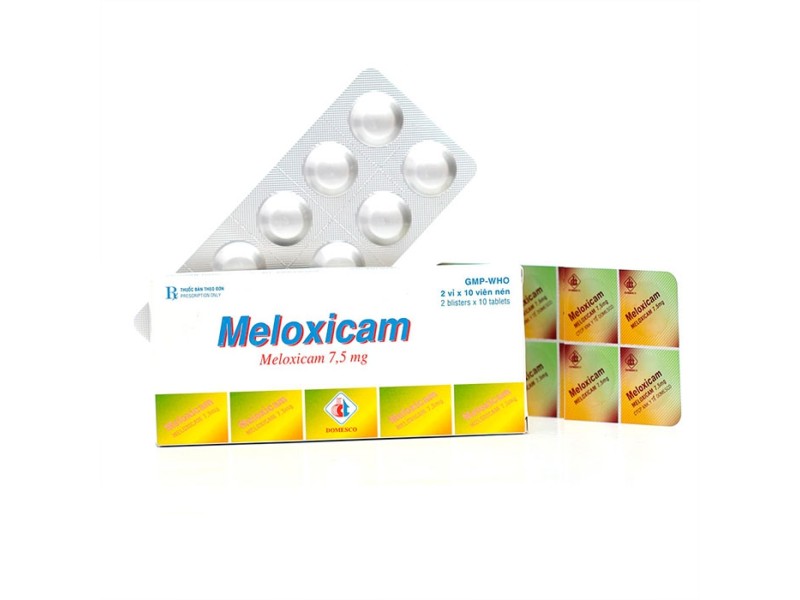 Thuốc giảm đau, kháng viêm Meloxicam 7.5mg DMC (2 vỉ x 10 viên/hộp)