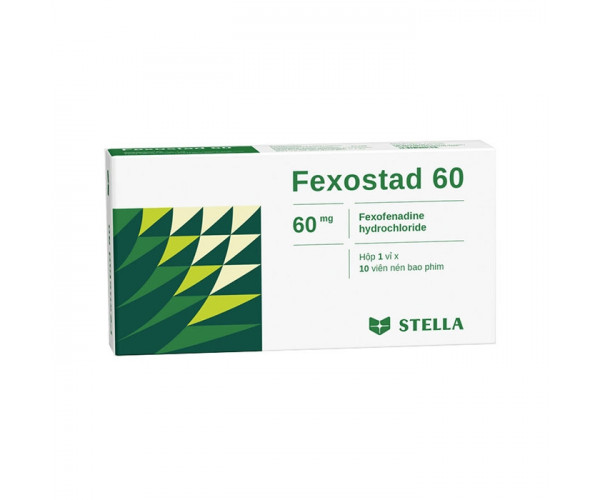 Thuốc điều trị viêm mũi dị ứng & nổi mề đay vô căn mãn tính Fexostad 60mg (10 viên/hộp)
