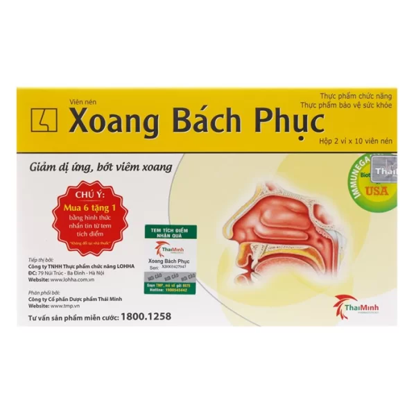 Viên uống hỗ trợ điều trị viêm xoang Xoang Bách Phục (2 vỉ x 10 viên/hộp)