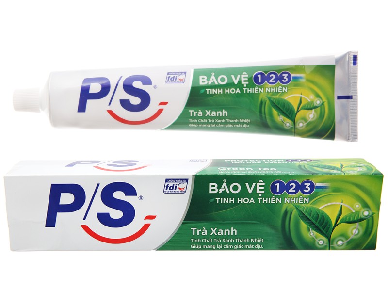Kem đánh răng P/S bảo vệ 123 trà xanh thanh nhiệt (240g)