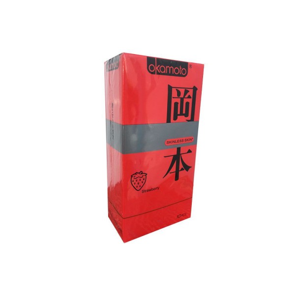 Bao cao su Okamoto Skinless Skin Straberry (10 cái/hộp)