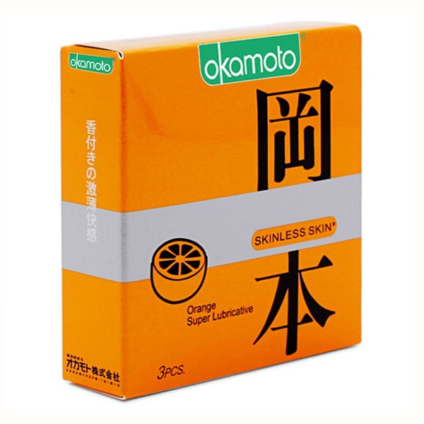 Bao cao su Okamoto Skinless Skin Orange Super Lubricative (3 cái/hộp)