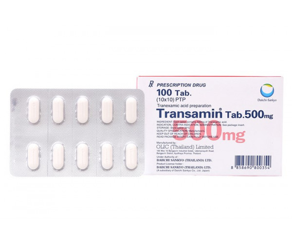 Thuốc cầm máu Transamin 500mg (10 vỉ x 10 viên/hộp)