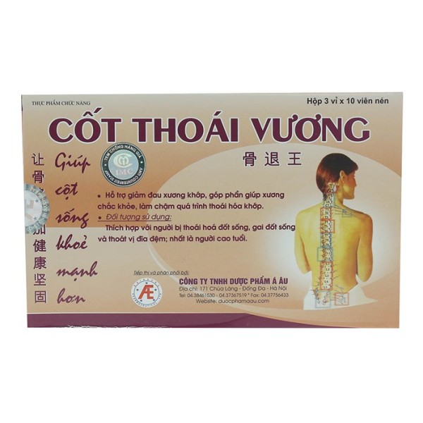 Viên uống điều trị thoái hóa cột sống Cốt Thoái Vương (3 vỉ x 10 viên/hộp)