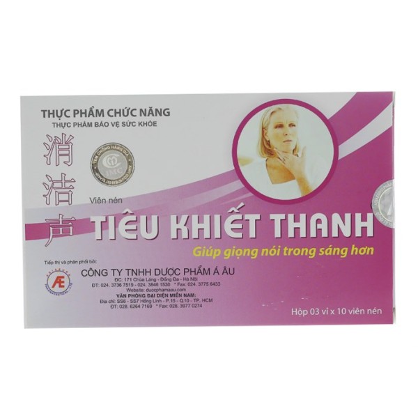 Viên uống hỗ trợ điều trị viêm thanh quản Tiêu Khiết Thanh (3 vỉ x 10 viên/hộp)