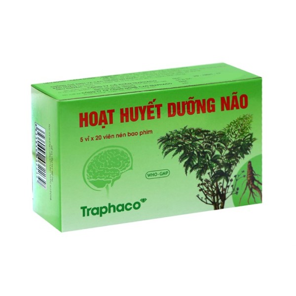 Hoạt huyết dưỡng não Traphaco (5 vỉ x 20 viên bao phim/hộp)