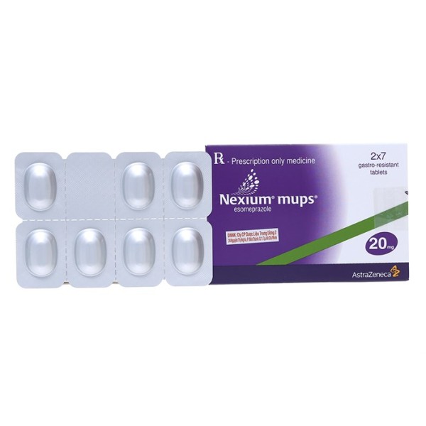 Thuốc trị loét dạ dày, tá tràng Nexium mups 20mg (2 vỉ x 7 viên/hộp)