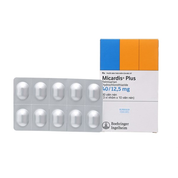 Thuốc trị cao huyết áp Micardis Plus 40mg/12.5mg (3 vỉ x 10 viên/hộp)