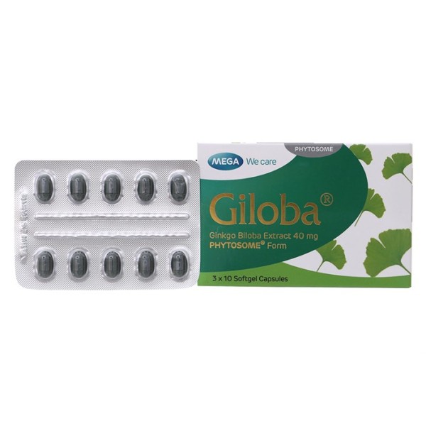 Thuốc tăng cường tuần hoàn não Giloba 40mg (3 vỉ x 10 viên/hộp)