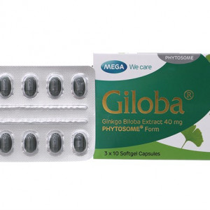 Thuốc tăng cường tuần hoàn não Giloba 40mg (3 vỉ x 10 viên/hộp)