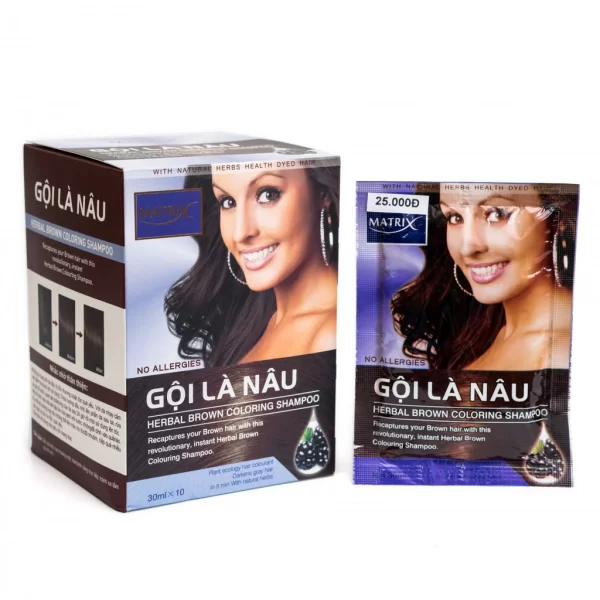 Gội Là Nâu Matrix (10 gói x 30ml/hộp)