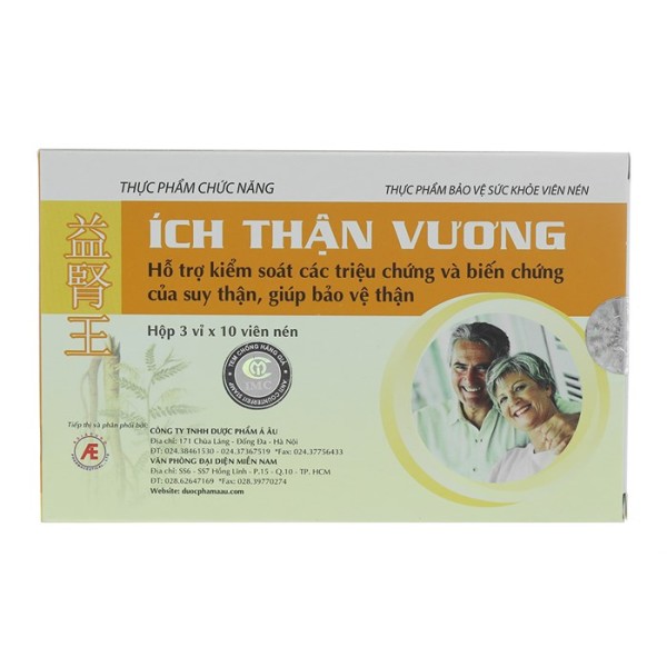Viên uống cải thiện chức năng và ngăn ngừa suy thận Ích Thận Vương (3 vỉ x 10 viên/hộp)