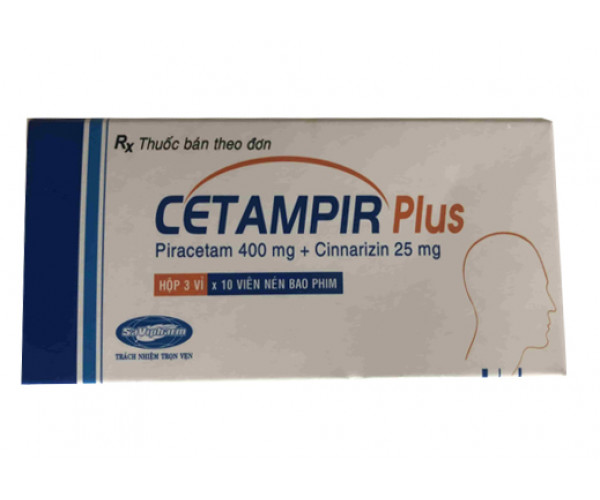 Thuốc điều trị chứng đau nửa đầu Cetampir plus (3 vỉ x 10 viên/hộp)