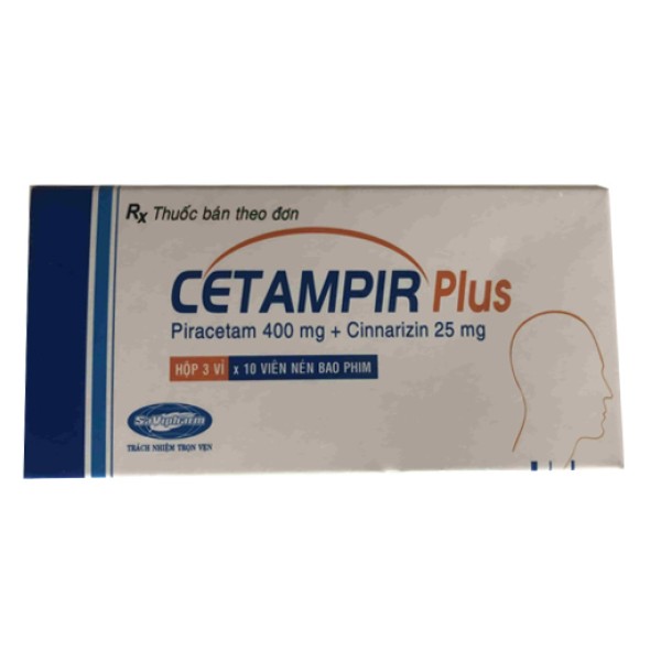Thuốc điều trị chứng đau nửa đầu Cetampir plus (3 vỉ x 10 viên/hộp)