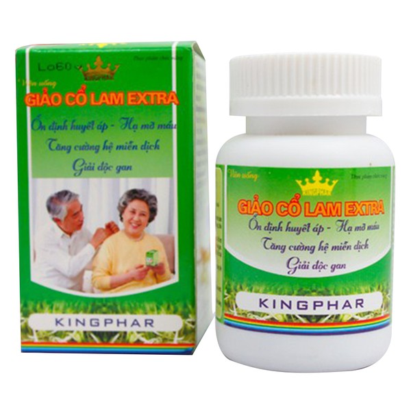 Viên uống hỗ trợ ổn định huyết áp và hạ mỡ máu Giảo Cổ Lam Extra Kingphar (60 viên/hộp)