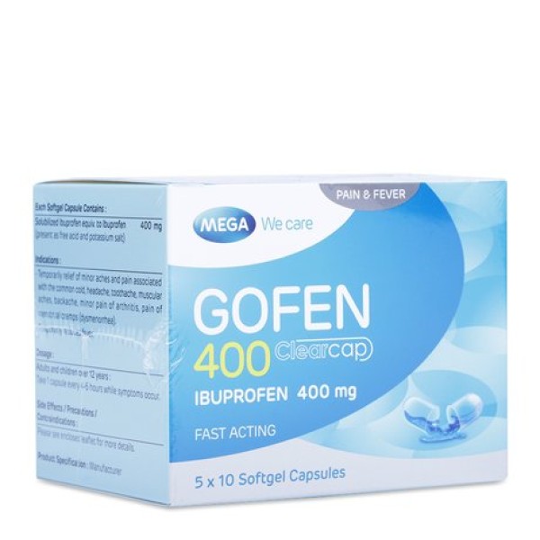 Thuốc giảm đau, kháng viêm Gofen 400mg (5 vỉ x 10 viên/hộp)