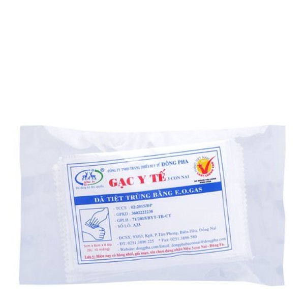 Gạc y tế tiệt trùng Đông Pha (5cmx6cm)