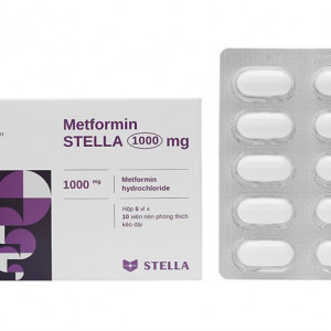 Thuốc trị bệnh đái tháo đường Metformin Stella 1000mg (6 vỉ x 10 viên/hộp)