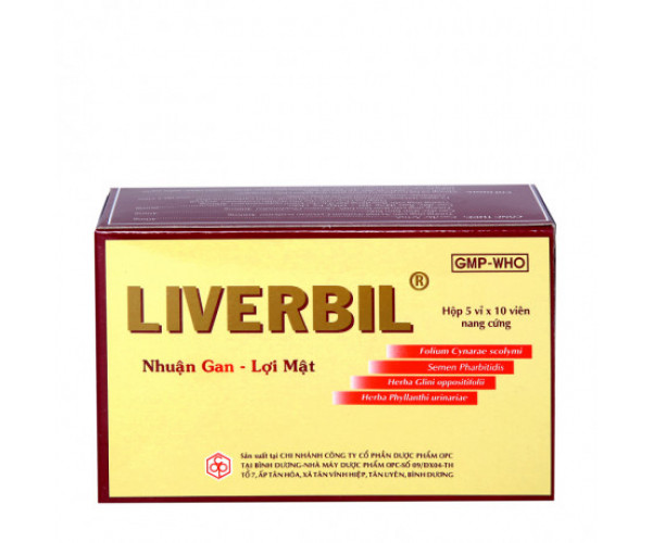Viên uống nhuận gan, lợi mật Liverbil OPC (5 vỉ x 10 viên/hộp)