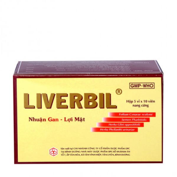 Viên uống nhuận gan, lợi mật Liverbil OPC (5 vỉ x 10 viên/hộp)