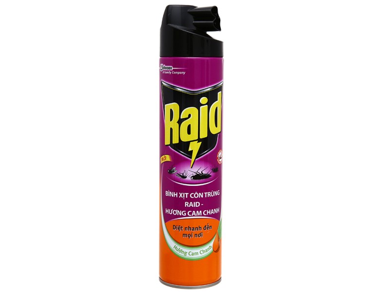 Bình xịt côn trùng Raid hương cam & chanh (600ml)