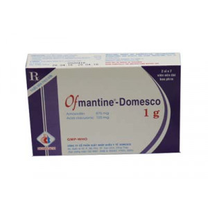 Thuốc kháng sinh Ofmantine 1g DMC (2 vỉ x 7 viên/hộp)