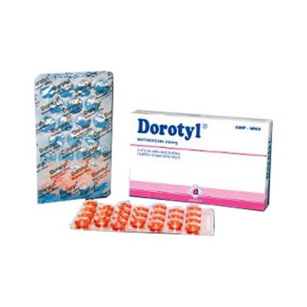 Thuốc giãn cơ Dorotyl 250mg (2 vỉ x 25 viên/hộp)