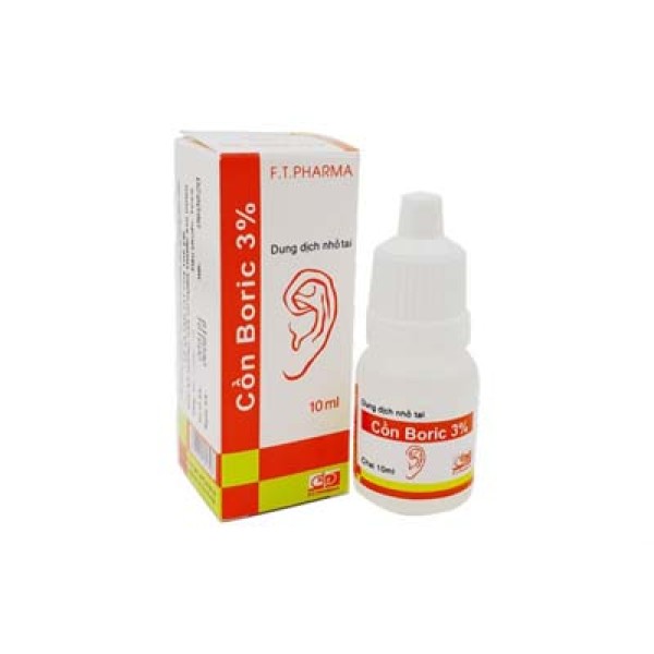 Thuốc nhỏ tai trị nấm tai Cồn Boric 3% F. T.PHARMA (10ml)
