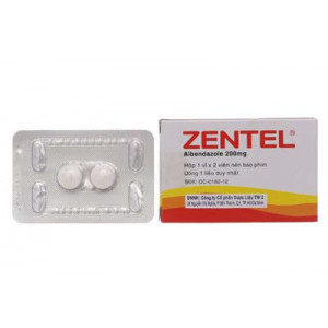 Thuốc trị giun, sán Zentel 200mg (2 viên/hộp)